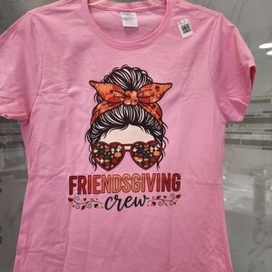 Pink Friendsgiving Crew T-Shirt